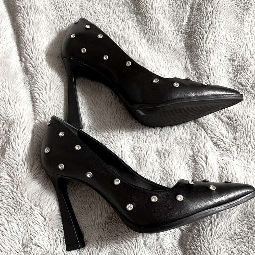 Gianni Bini-Gorgeous, black, and rhinestone shoes